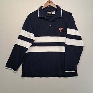 University Of Virginia Rugby Polo Long Sleeve Red Oak Sportswear Large VTG Y2K